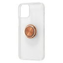 【お買い物マラソン 10%ポイント】iPhone12 mini カバー ケース 耐衝撃 衝撃に強い 保護 シンプル 背面クリア 透明 リング付き 軽量 軽い 柔らかい ソフト TPU スマホケース ブロンズ(2)
