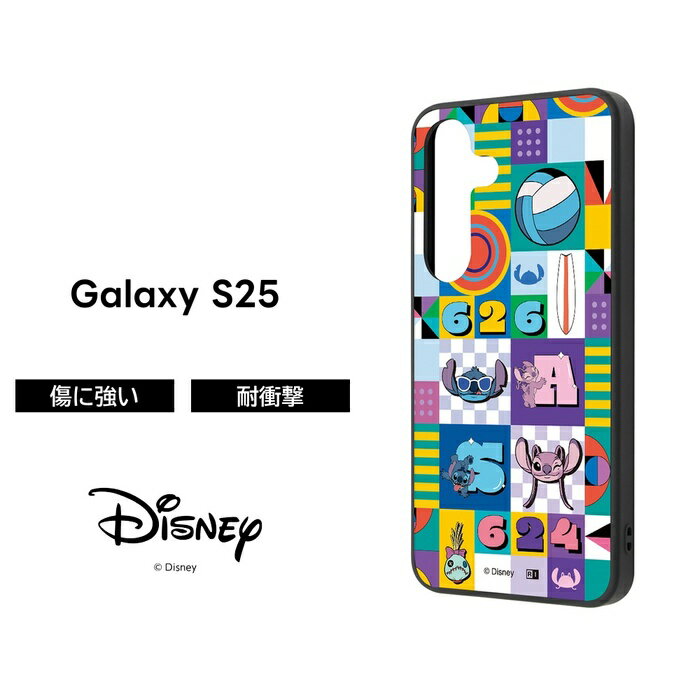 Galaxy S25 ケース ディズニー スティッチ エンジェル イングレム リロ&スティッチ 衝撃吸収 カメラ保護 TPU ポリカーボネート ハイブリッド maru スクランプ スティッチとエンジェル_総柄 SC-51F スマホケース スマートフォンケース 保護カバー スマホカバー キャラクター