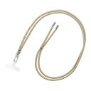 ネックストラップ 多機能 ベージュ 丸紐 挟み込みシート 2WAY 肩掛け 首掛け iPhone Android スマホ テックアクセサリー
