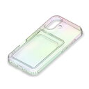 iPhone 16 ケース クリア クリアケース シンプル かわいい 韓国 ストラップホール ストラップホール付き ストラップ オーロラ 透明 虹色 レインボー 耐衝撃 耐衝撃ケース カード収納 カードポケット iPhoneケース カバー