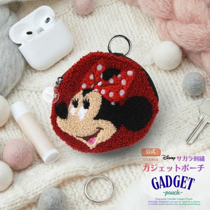 ディズニー ポーチ ミニー かわいい キャラクター 小物入れ ガジェットポーチ サラサラ 収納 推しキャラ ミニーマウス 小袋 持ち運び便利 whitebang-10145843 ケース・フィルムのWhiteBang パッケージ画像