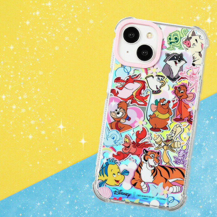 iPhone14 ケース ディズニー プリンセス 相棒 かわいい SKINNYDIP クリア ラメ キ...