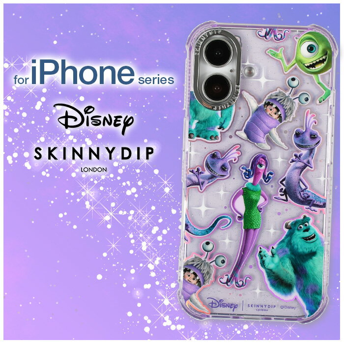 iPhone 14 ケース モンスターズインク SKINNYDIP カバー ディズニー 可愛い パープル 耐衝撃 スマホ キャラクター キラキラ 人気 プレゼント 誕生日 ギフト