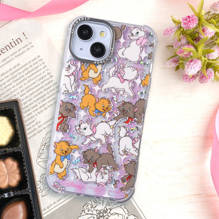 iPhone14 ケース マリー ディズニー かわいい SKINNYDIP クリア ラメ キラキラ ソ...