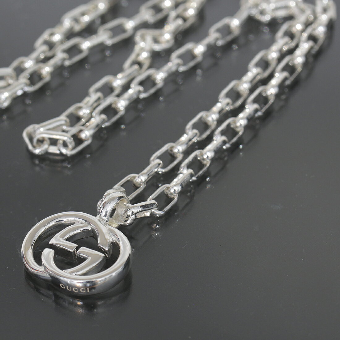 グッチ GUCCI Gロゴ ネックレス シルバー925 男女兼用 E1033┃ネックレス レディースネックレス メンズネックレス ファッションネックレス Ag925 Silver925 ブランド 普段使い おしゃれ 【中古】