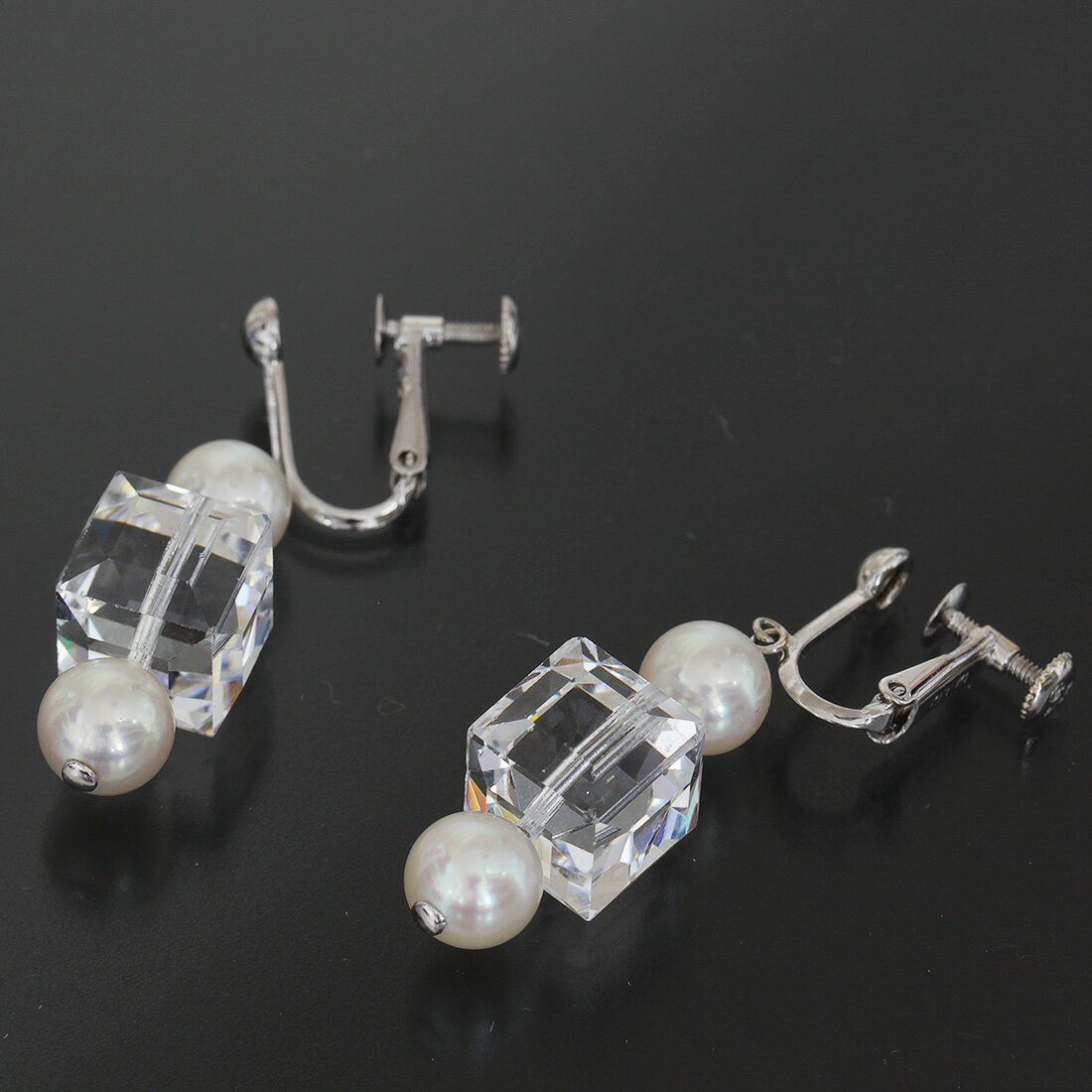 タサキ TASAKI 水晶 パール イヤリング K18WG E0416┃真珠イヤリング レディース K18 ホワイトゴールド ブランド 普段使い おしゃれ 750 田崎真珠 ピアス【中古】