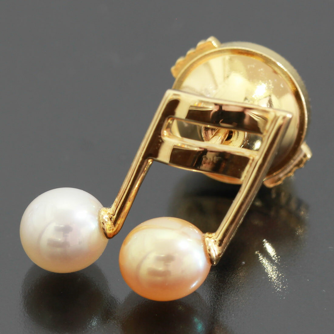 タサキ TASAKI 音符モチーフ ピンブローチ パール K18YG X0002┃ブローチ レディースブローチ かわいい レディースパール ファッションブローチ 真珠 K18YG レディース　K18YG ホワイトゴールド ブランド 普段使い おしゃれ 【中古】