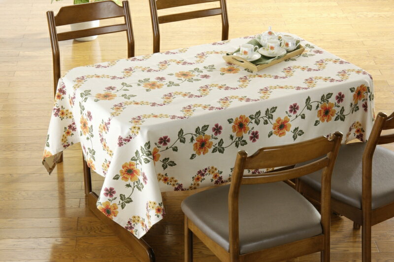 【テーブルクロス】【140x230cm】トロピカル インテリア】オレンジ【K-04】