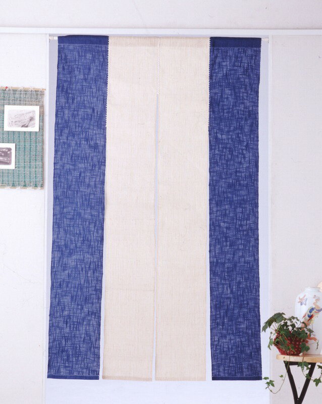 【麻のれん】【90x150cm】和モダン　麻100％のれん　清流