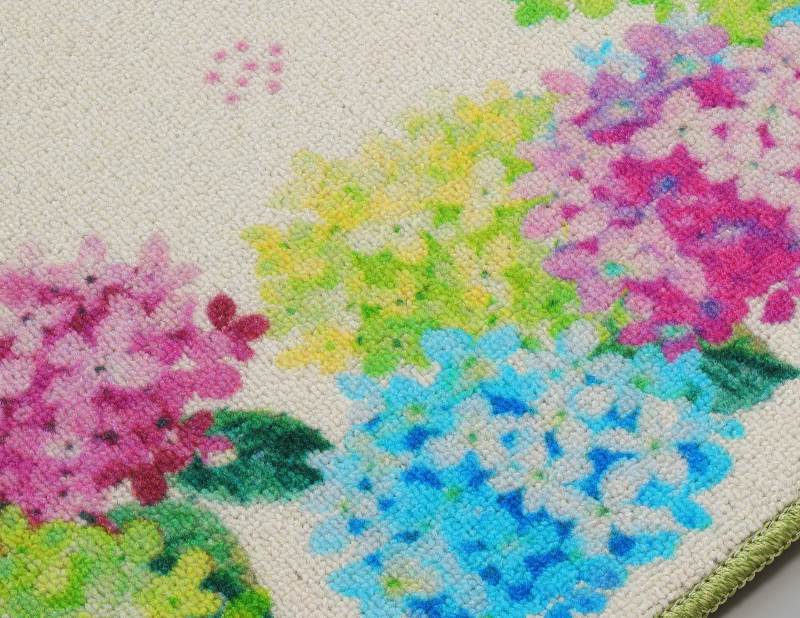 ホワイトカルレの【トイレマット】【60x60cm】トイレマット　紫陽花｜アングル2