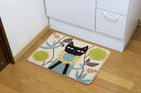 【マット 黒猫】【S】【40x50cm】ちょっぴり愛くるしい猫。