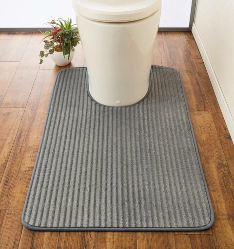 ★トイレマット コーデュロイ調トイレマット グレー 【横幅60X100】 ★トイレマット コーデュロイ調トイレマット グレー 【横幅60X100】