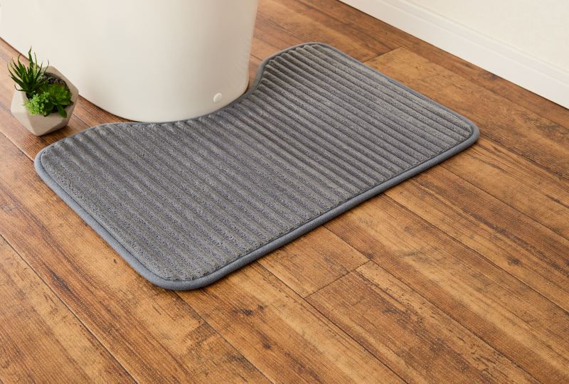 ★トイレマット 　コーデュロイ調トイレマット　グレー　【横幅40X60】