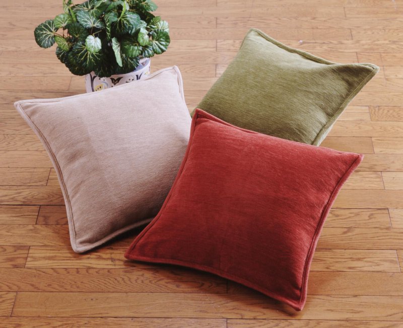 シェニール織のクッションカバー　45x45