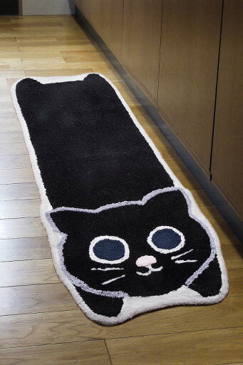 【キッチンマット】【45x120cm】キッチンマット クロネコたん【インテリア】【K-03】 【キッチンマット】【45x120cm】キッチンマット クロネコたん【インテリア】【K-03】