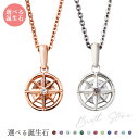 ペアネックレス シルバー925 サージカルステンレス316L 誕生石 アミュレット お守り コンパス 羅針盤 ピンク&シルバー WSPD865PG&WSPD86...