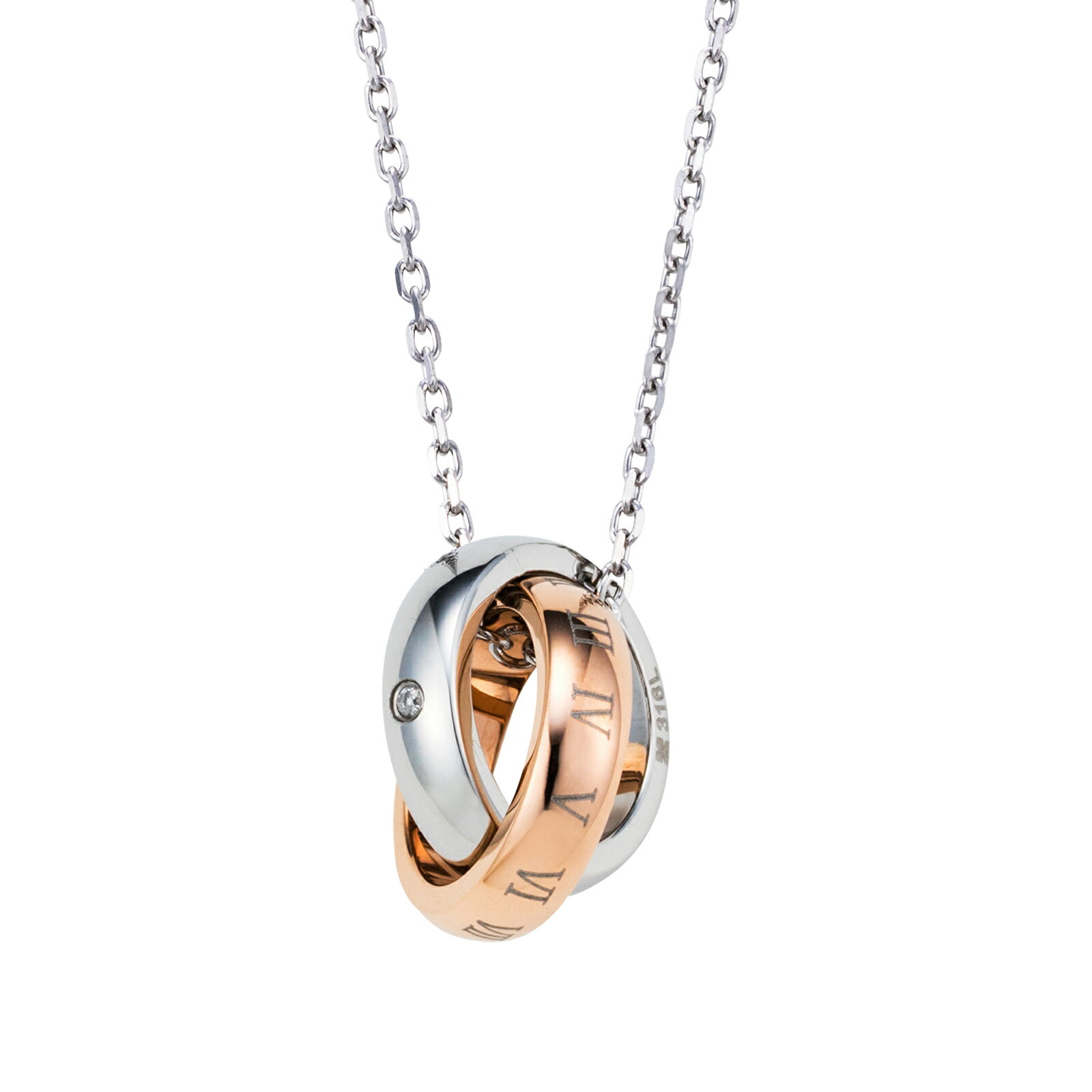 white cloverアレルギーフリー サージカルステンレス ダイヤモンド アトラス ローマ数字 TIME ネックレス ゴールド 4SUP021GO カップル クリスマス 記念日 誕生日 ホワイトデー プレゼント