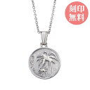 ネックレス 刻印可能 名入れ ペンダント アレルギーフリー サージカルステンレス316L ダイヤモンド パームツリー コイン 4SUP085SV white clover カップル クリスマス 記念日 誕生日 ホワイトデー プレゼント【wclm】