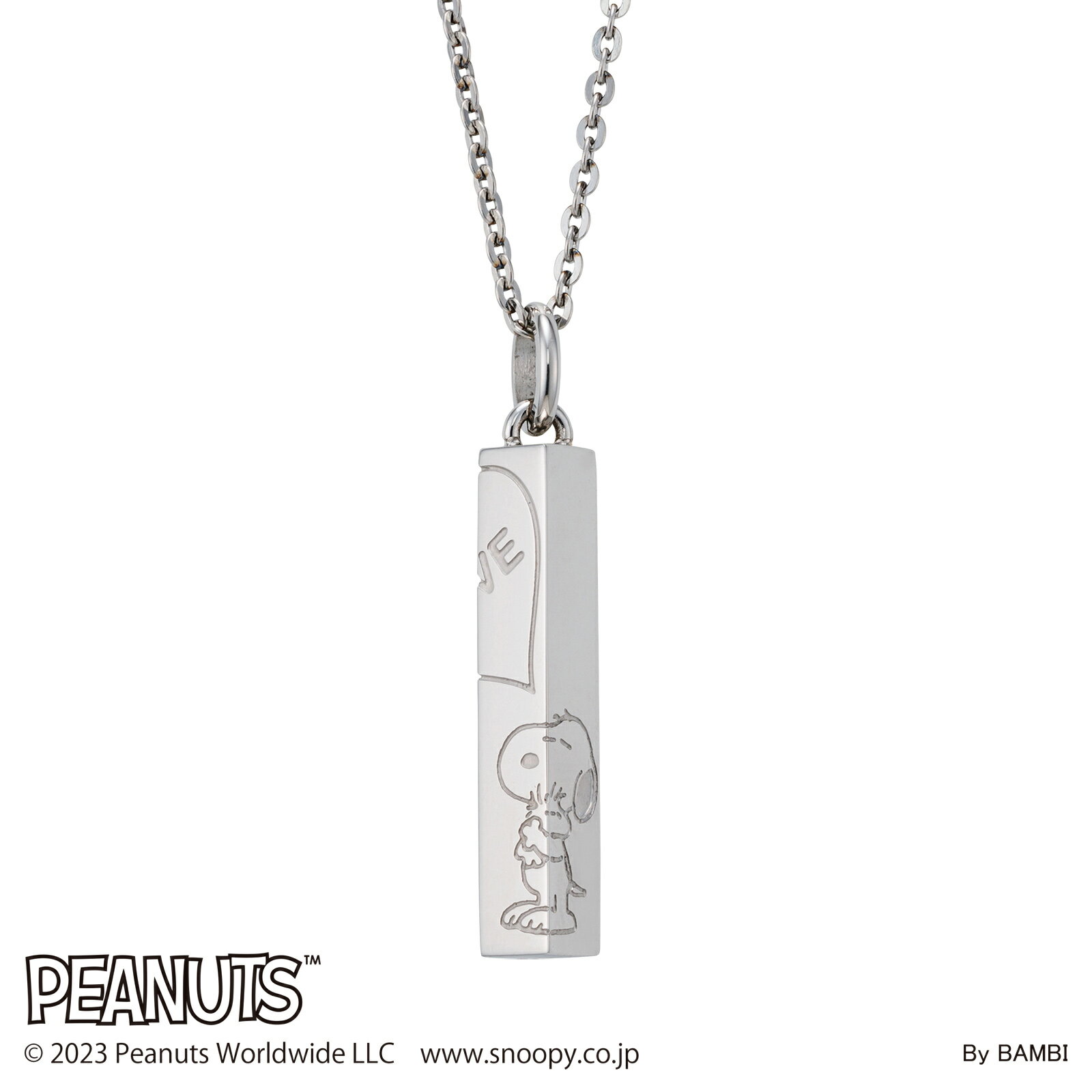 スヌーピー ウッドストック ネックレス レディース PEANUTS SNOOPY ステンレス アレルギー対応 つけっぱなし 角柱 アクセサリー ジュエリー グッズ PNST002SV white clover ホワイトクローバー ユニセックス 彼女 女性 カップル クリスマス 記念日 誕生日 プレゼント