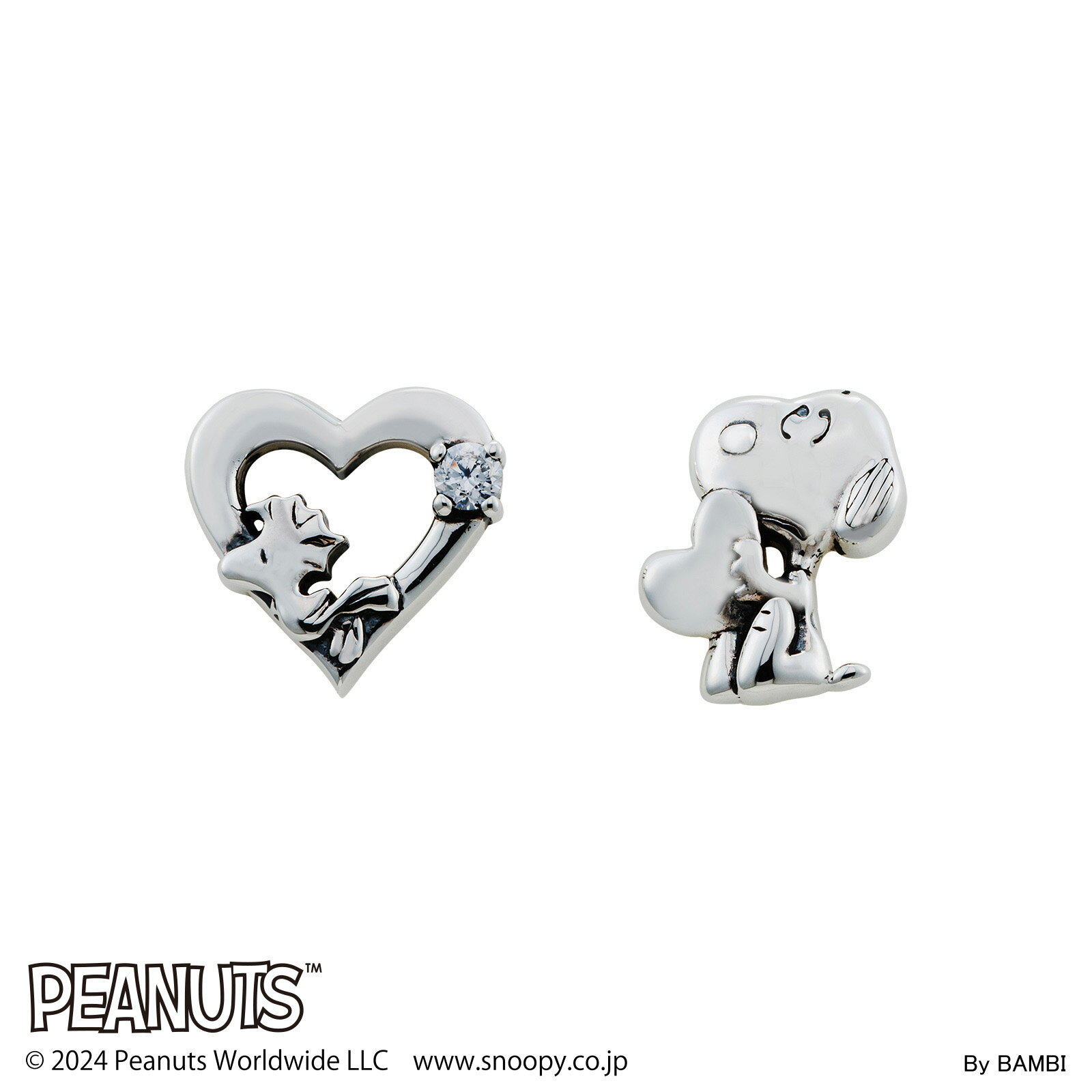 スヌーピー ウッドストック ピアス レディース 両耳 2個セット PEANUTS SNOOPY シルバー アクセサリー ..