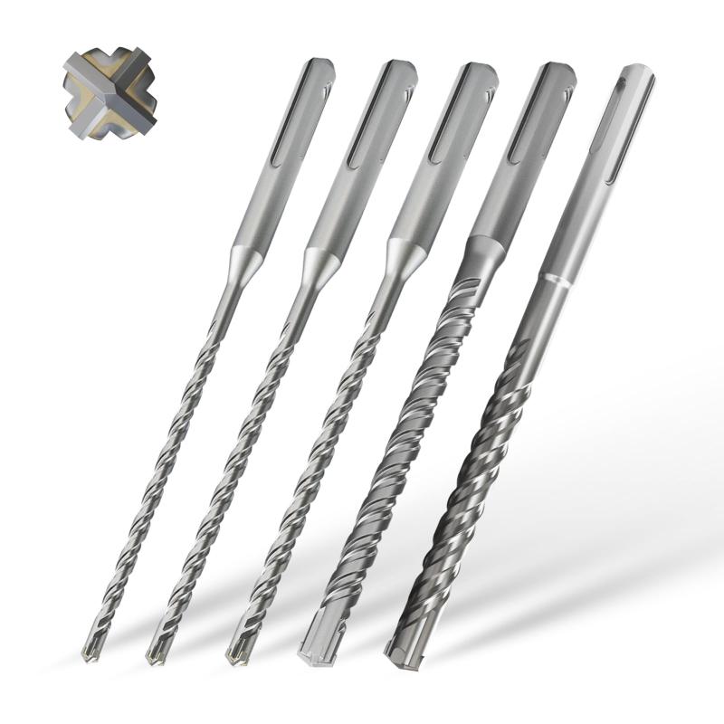 CSOOM 5本セットコンクリートドリル クロスヘッドデザイン プロ用超硬(SDSプラスシャンク) 4, 5, 6, 8, 10 (160 mm)ドリルビット，石材、コンクリート、自然石、レンガ壁への穴あけに最適