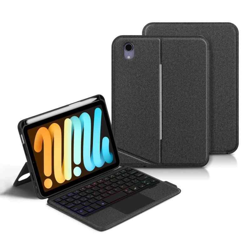 乐天商城 - 縦置き対応 2024 iPad mini7 (A17 Pro) キーボードケース 2021 iPad Mini 第6世代 キーボード タッチパッド バックライト付き マグネット式 ケース 分離式 キーボードケース カバー 磁気吸着 トラックパ