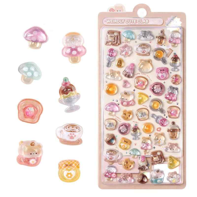 Dekori 3dΩ�Υ����� ���饭�� ���ۤ��ӥ����� ���λ� �İ��� �Ҷ��μ���ǥ��졼����� ��˫���� DIY�����ѥ��ƥå��� �������þ��ꥤ��ƥꥢ ��...