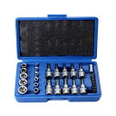 YWHWLX 29点 E&T型トルクスソケットセット 花形 星形 1/4" 3/8" 1/2" トルクスビットソケット ビット ネジ ボルト ナット スターソケット レンチ トルクスネジ用ビットセット 特殊工具