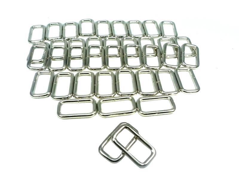 Rakuten - イチネンアクセス ファミリーツール(FAMILY TOOL) 角カン(小カン) (内寸21×7mm 線径2mm) シルバー 50個入 56750