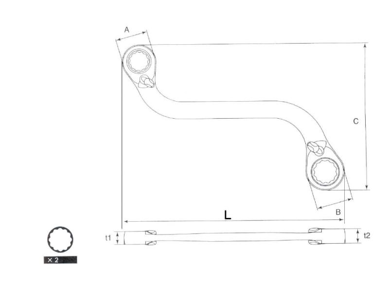 SIGNET(シグネット) S型リバーシブルギアレンチ 10X12MM 34903