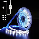 Lasoll LEDテープライト ストリップライト 昼光色 3m 6000k 防水 人感 明暗 センサー付き 無段階調光 高輝度 間接照明 USB給電式 両面テープ 切断可能 取付簡単 雰囲気作り 廊下 玄関 台