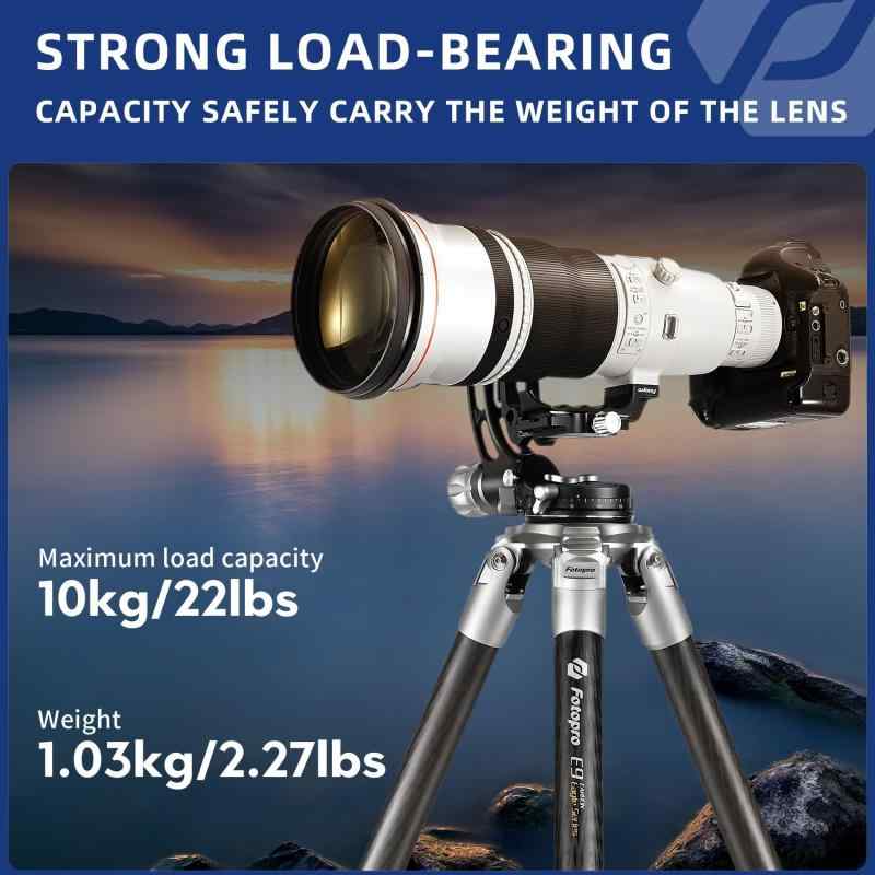 Fotopro E-6H ジンバル雲台 プロ用三脚雲台 大型レンズ 野生動物撮影用雲台 スポーツ撮影用 天体写真用