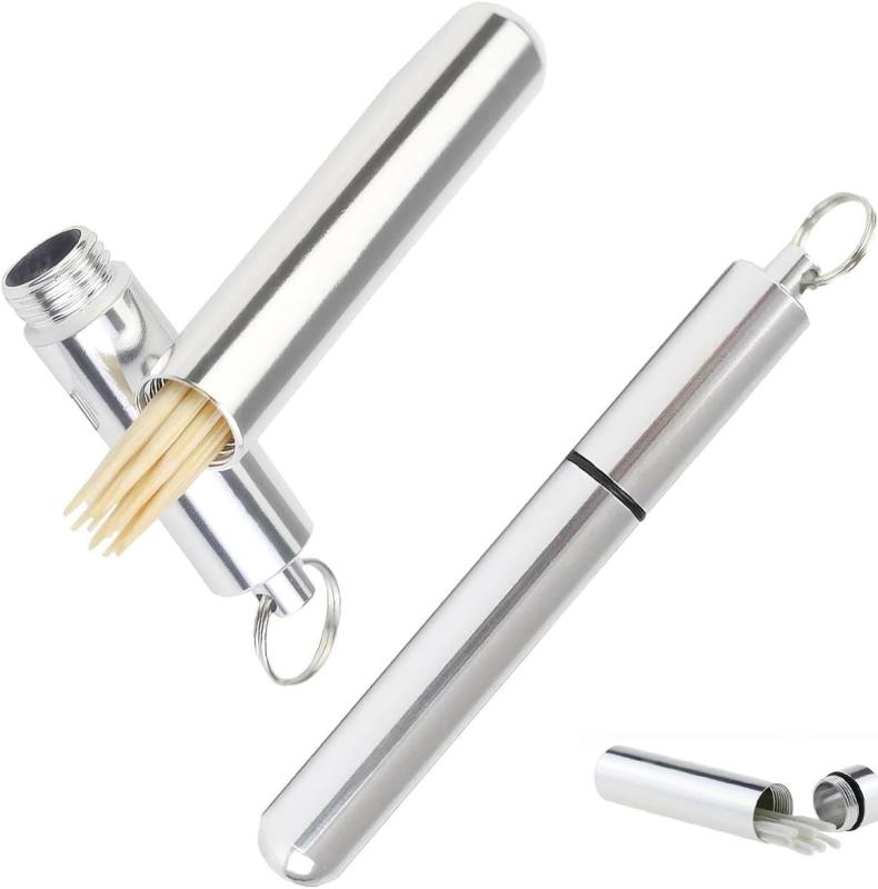 Mirhua ボックス 爪楊枝ケース 携帯用 つまようじ入れ防水ボ 耐湿防圧 綿棒 針 小物収納ケース 多目的 小型 軽量 携帯用（2本）