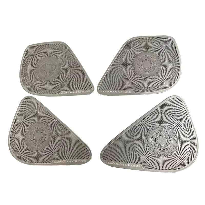 MEKOMEKO 適合 新型 カローラクロス スピーカーカバー カーオーディオのスピーカーカバー 車種専用設計 アクセサリー ステンレス 4PCS 新型 Corolla cross 2021年9月〜