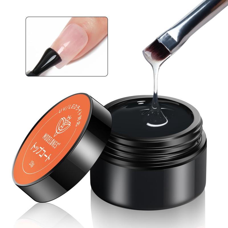 Modelones ジェルネイル トップコート ベースコート 15gクリアネイル オールインワンジェル光沢セルフネイル 大容量