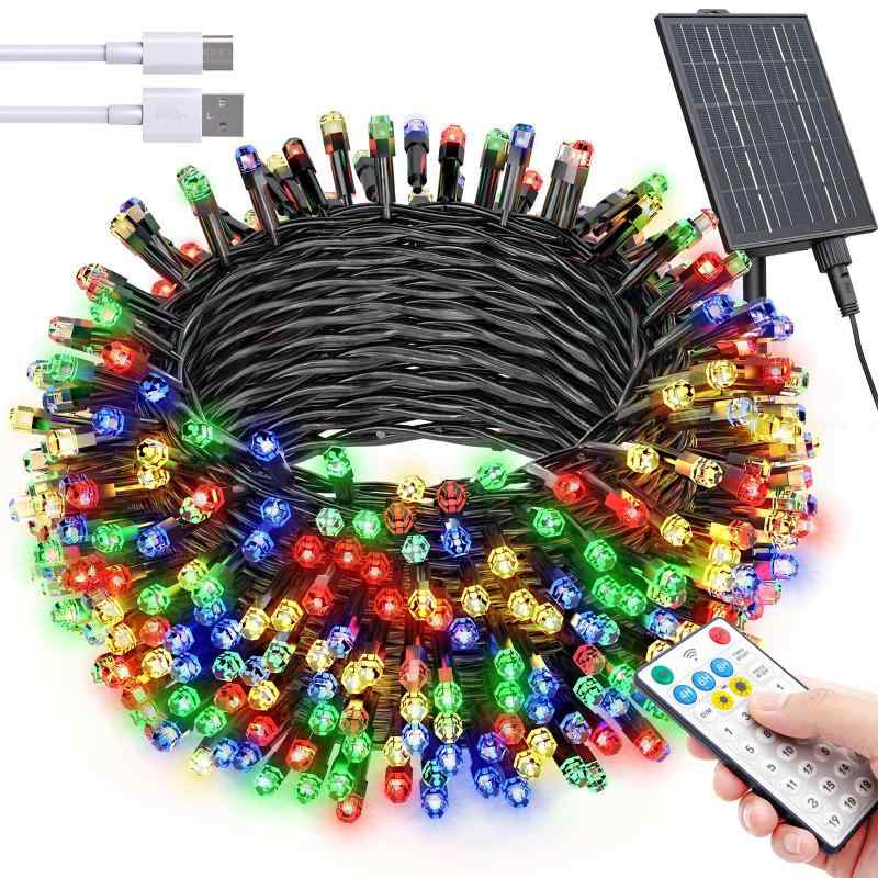 樂天商城 - SOLARBABY ソーラークリスマスライト 屋外 300個のLED ソーラー フェアリーライト 屋外 19つのモード 防水 ストリングライト 庭、パーティー、休日、クリスマスツリーのクリスマスデコレー(マ