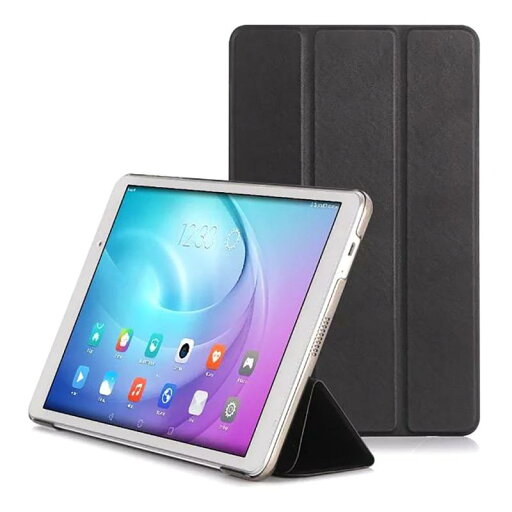 For Qua tab 02 用ケース For AU HWT31SWA / MediaPad T2 10.0 Pro 用ケース【Trocent】スタンド機能付き 三つ折型 超薄型 内蔵マグネット開閉式 PUレザーカバー (三つ折りブラック) For Qua tab 02 用ケース For AU HWT31SWA / MediaPad T2 10.0 Pro 用ケース【Trocent】スタンド機能付き 三つ折型 超薄型 内蔵マグネット開閉式 PUレザーカバー (三つ折りブラック)
