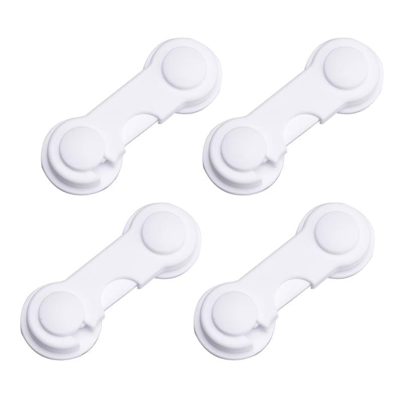 ベビーガード チャイルドロック ドアロック ストッパー ワンタッチ 子供怪我防止 地震対策 引き出しロック とびらロック 戸棚引き戸 網戸 冷蔵庫 ホワイト 子供 猫いたずら防止 4個セット