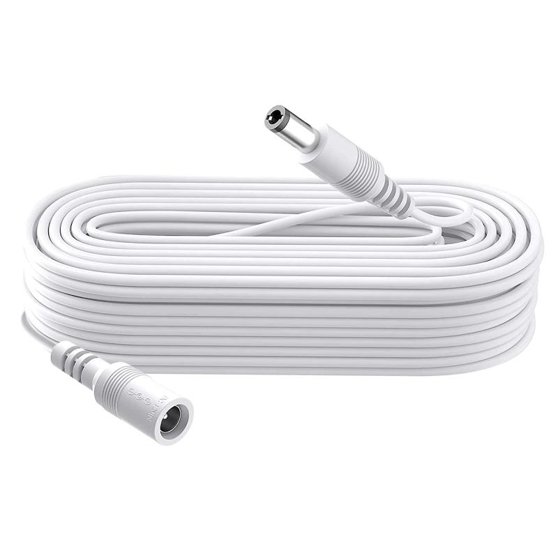 Security-01 10m DC電源延長ケーブル DC5.5×2.1mm DCプラグ 延長コード ビデオ・監視カメラ用 ホワイト