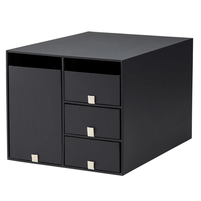 プラス デスクオーガナイザー 小物入れ 収納ボックス 収納ケース 引き出し 化粧品 リビングポスト ブラック Lサイズ LP-304YL 85-133