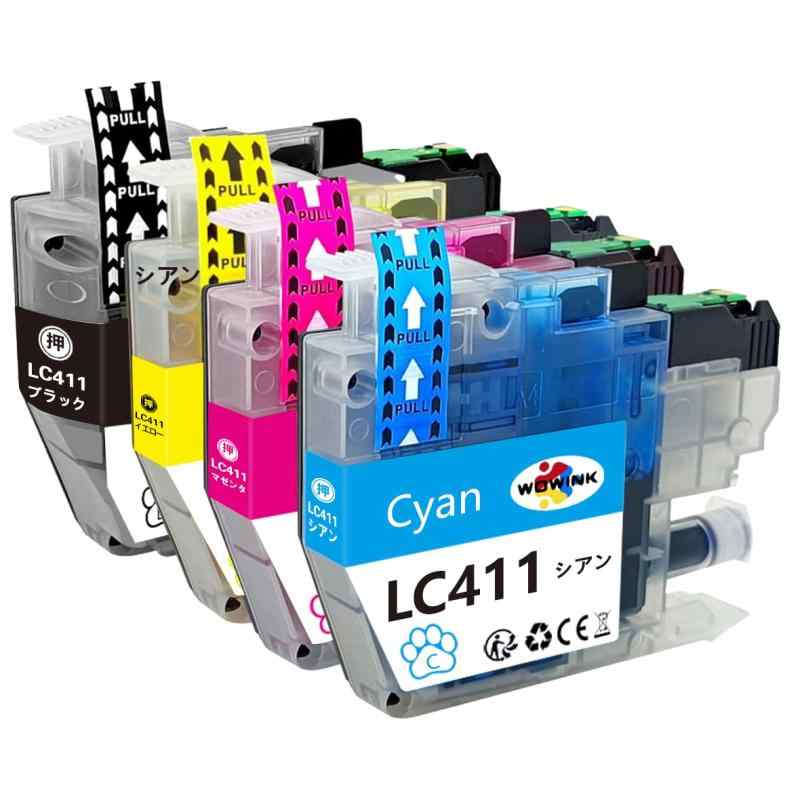 ブラザー 用 インク LC411 互換 番号区別不要 LC411-4PK 4色セット 大容量タイプ brother 対応 インクカートリッジ LC411 LC411BK DCP-J926N MFC-J904N MFC-J739DN MFC-J939DN