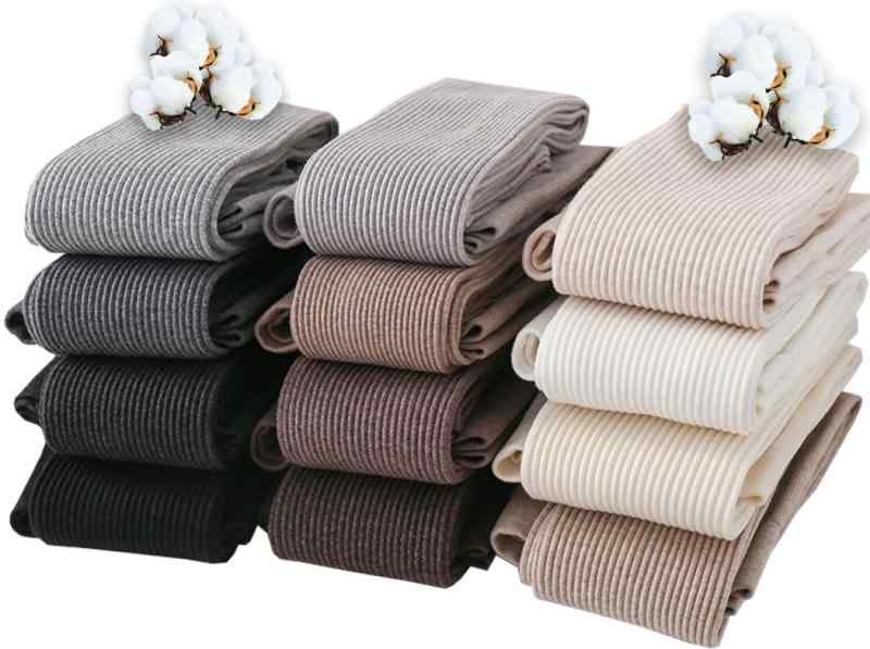 [Viktrui] 綿タイツ着圧200gレディースリブ柄編みニットタイツ600デニール【ト太い縞柄美脚】 毛玉防止加工あったか厚手ストッキング パンスト秋冬防寒蓄熱保温ハイウエスト