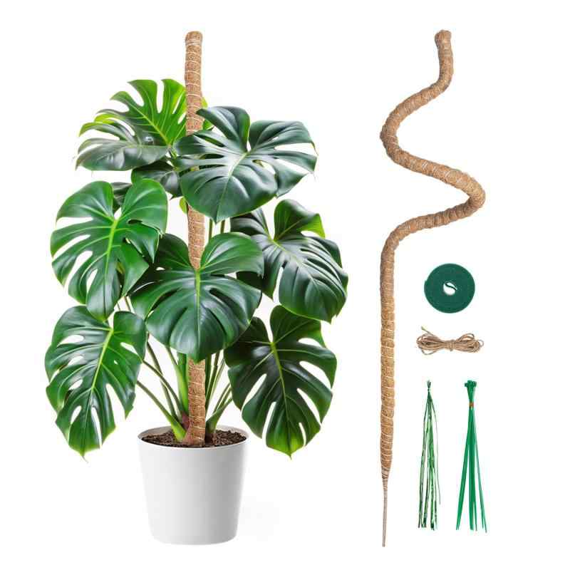 乐天商城 - Mcbazel 120CM 観葉植物 園芸 支柱 モンステラ モスポール 曲げ可能 ココナッツ・つる植物支柱 ポトスの支柱 ガーデニング用具 7MM幅 コイアポール成長用 維持水分・養分維持・農業・ 園芸用