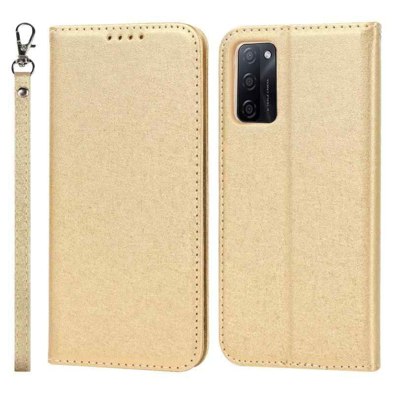 for OPPO A55S 5G ケース 手帳 財布型 for OPPOA55S 5G 手帳型 for oppo a55s 5g カバー ストラップ付き PU皮革 明るい色 内蔵マグネット 携帯カバーカードポケット ゴールド 2