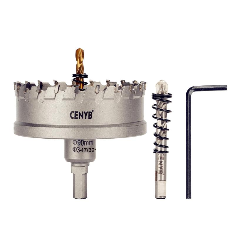 樂天商城 - CENYB 3-17/32インチ (90mm) タングステンカーバイドチップホールソー チタンメッキパイロットドリルビット2個付き 硬質金属、ステンレス鋼、鉄、アルミニウム合金、木材、プラスチック用