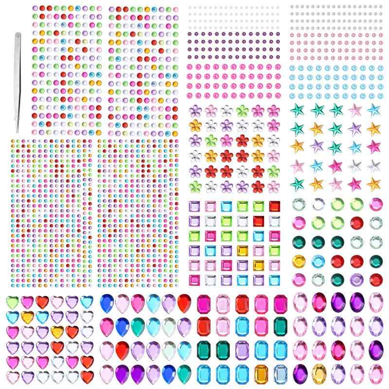 樂天商城 - NALER ラインストーン シール デコシール ラインストーンステッカー 貼り付け可能 15枚セット DIY用品 ピアス シール フェイスシール キラキラ チャーミングシール 手芸用品 携帯電話装飾 ア