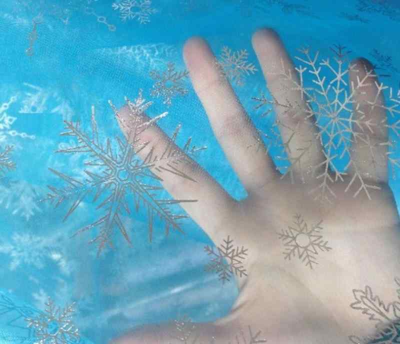 Rakuten - オーガンジー 生地 シースルー 雪の女王 雪の結晶 手芸 布 カットクロス シースルー チュール (150cm×90cm)