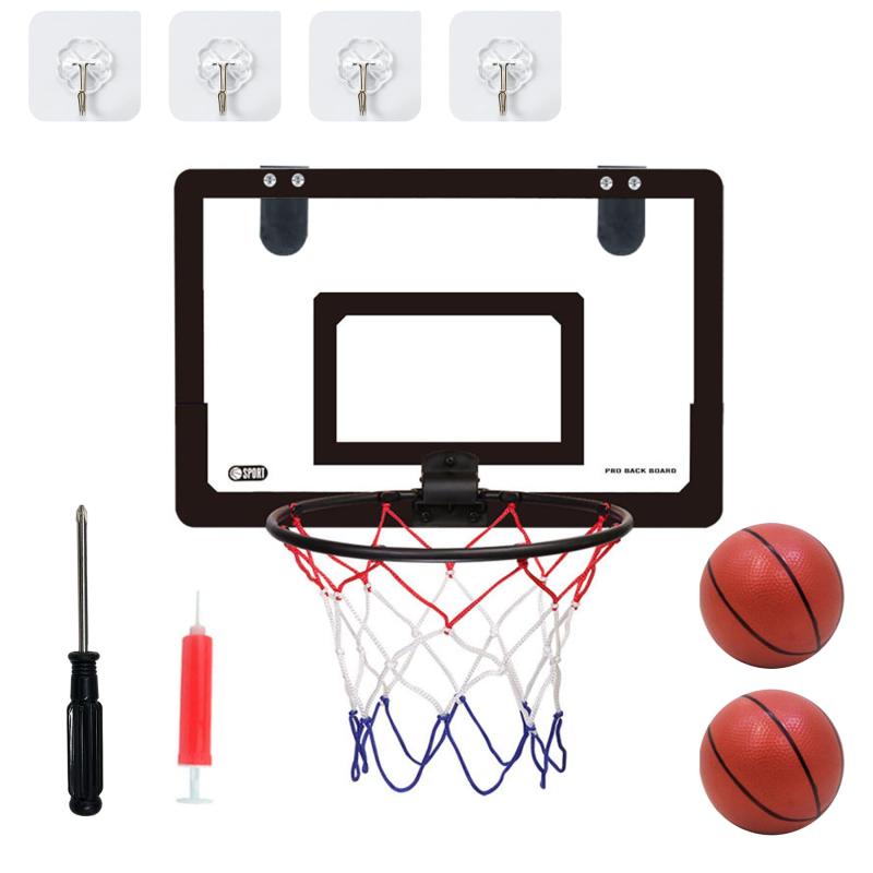 ATHULYA バスケットゴール バスケットゴール 子供用 バスケットボール おもちゃ 室内 屋外兼用 ボール 2個 耐衝撃スポンジ ドア掛け 壁取り付 ミニバスケットボード玩具 ダンクシュート可 折