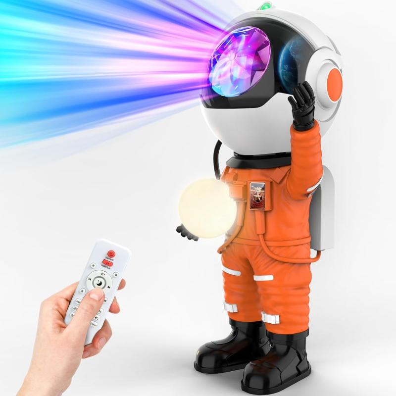 HBUDS プラネタリウム 家庭用 本格的 人気、宇宙飛行士ベッドサイドランプ、部屋用ナイトライト タイマーとリモコン付きの星空ライト、15種点灯モード 輝度調整可 室内 プロジェクター ナ