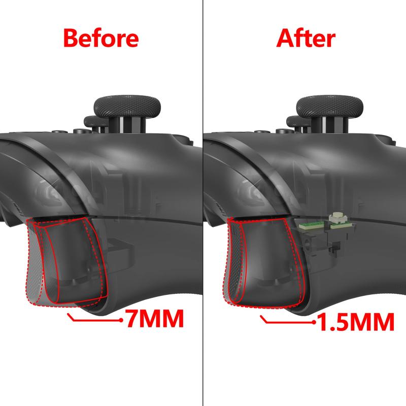 eXtremeRate Xbox Series X/SコントローラーLT RTボタンに対応用クリッキーヘアトリガー、Xbox Series X/S, Xbox Coreコントローラーモデル1914に対応用カスタムフラッシュショットストップフレックスケー